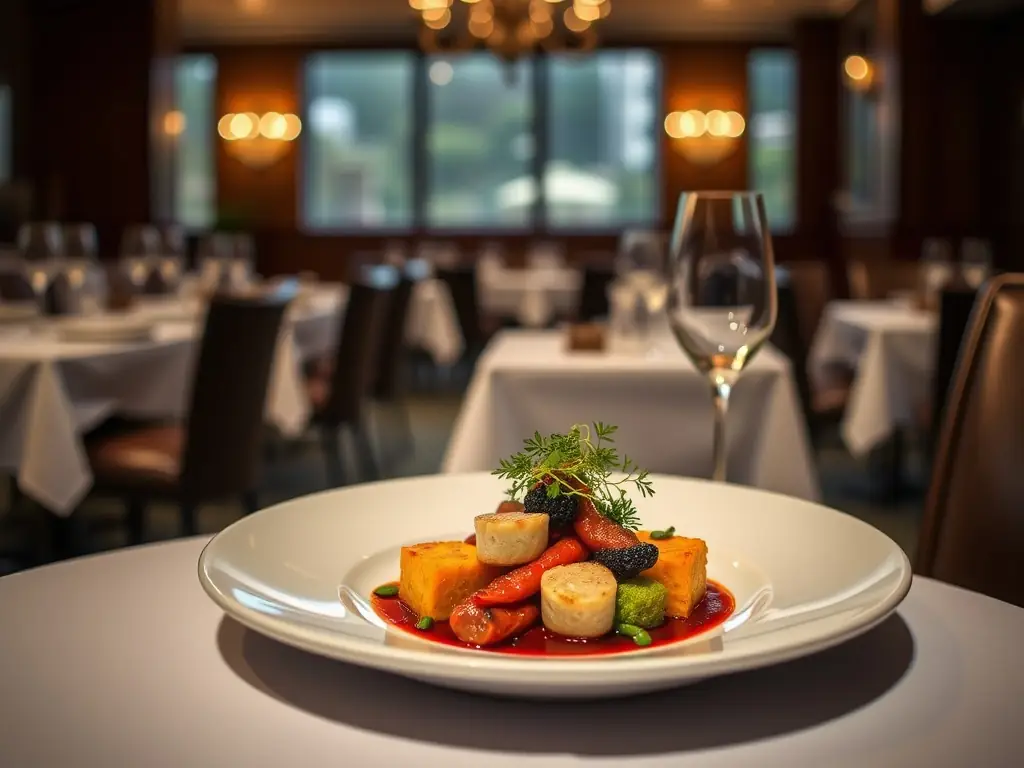 A magazine cover displaying Stango Cuisine’s signature dish beautifully plated, with the restaurant’s logo and a headline about top new dining experiences, used to highlight a notable publication feature.